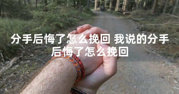 分手后悔了怎么挽回 我说的分手后悔了怎么挽回